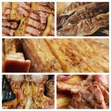 Variedad de cortes a la parrilla: costillas, vacío y chorizos